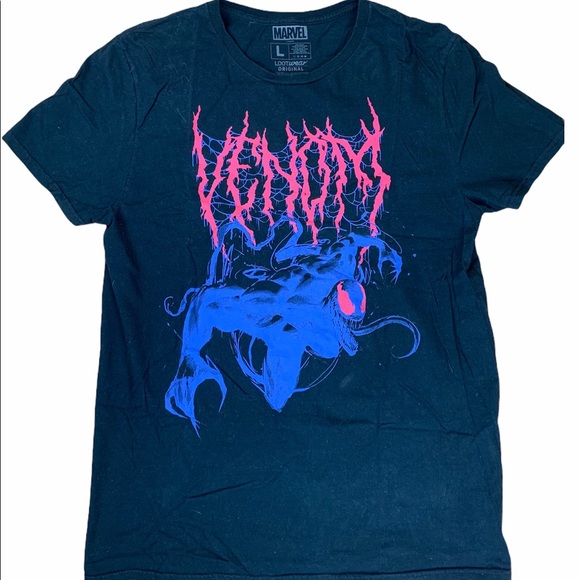 Venom Black Marvel Comics Graphic T-shirt Size M - Picture 1 of 4
